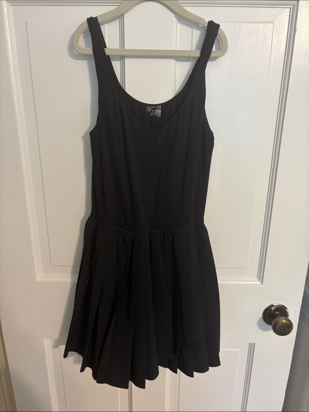 aerie Black Pleated Skater Dress
